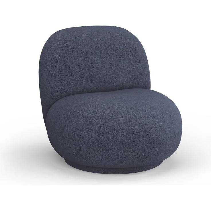 Micadoni Drehbarer Sessel Chuck Boucle Dunkelblau – Bild 2