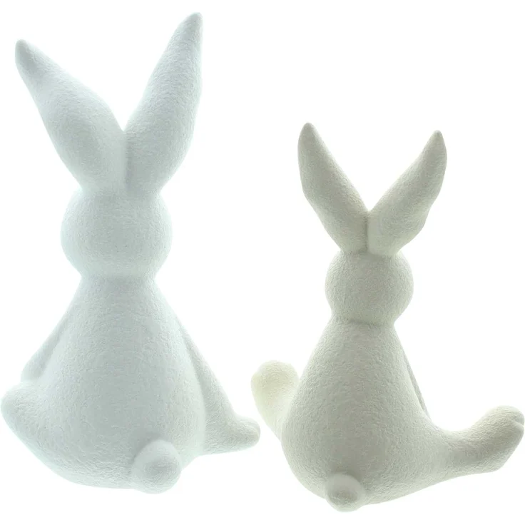 Hase White & Cream 2er Set Ostern Osterfigur Figur Osterdeko Frühling Dekoration – Bild 2