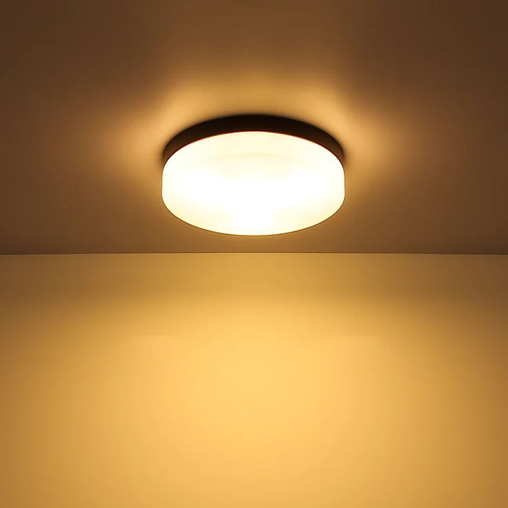 Außen Deckenleuchte, IP44, Alu schwarz, Glas opal, D 18,4 cm – Bild 6