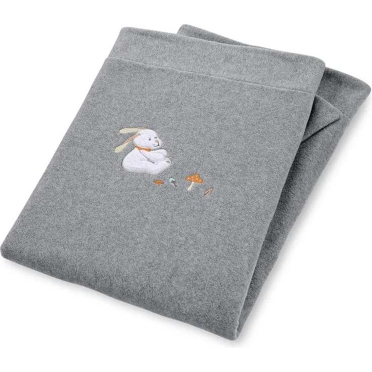Sterntaler 'Hase Hoppel' Microfleece Kuscheldecke grau, 75x100 cm