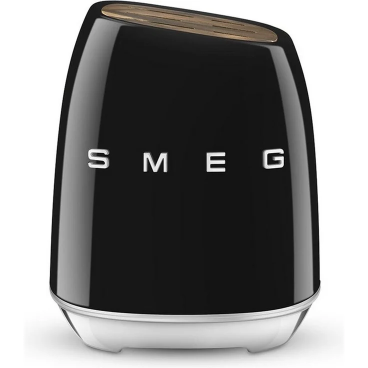 Smeg Messerblock bestückt mit 6 Küchenmessern schwarz KBSF02BL – Bild 1