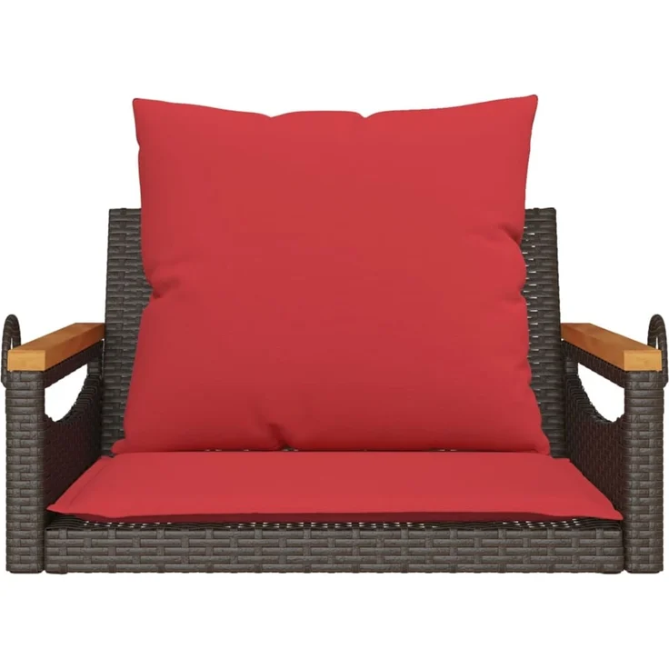 vidaXL Hängesessel mit Kissen Braun 63x62x40 cm Poly Rattan 368167 – Bild 4
