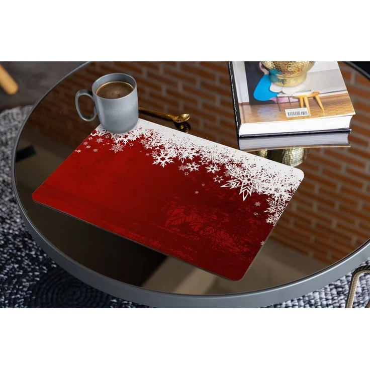 matches21 HOME & HOBBY Platzset Abwaschbare Tischsets 4er Set Weihnachten Schnee, (4-St), Platzsets als Tisch-Untersetzer und Tisch-Deko für Esstisch Teller – Bild 2
