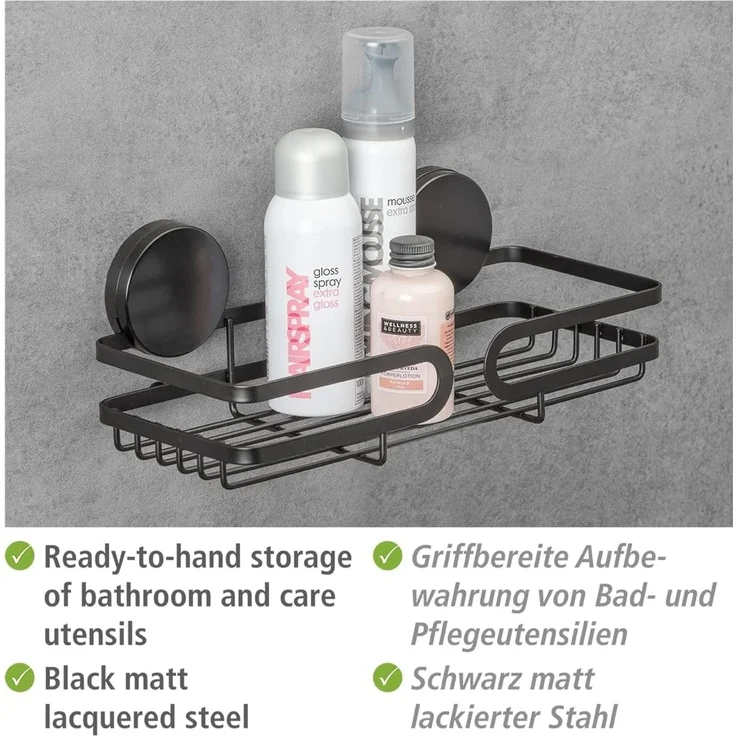 WENKO Duschablage Static-Loc® Plus Pavia, Badezimmer-Ablage, Befestigen ohne bohren – Bild 5