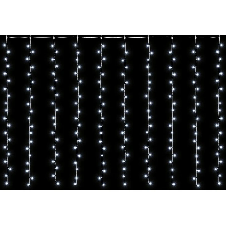vidaXL Lichtervorhang 200 LEDs Kaltweiß 300 x 200 cm 42054077 – Bild 3
