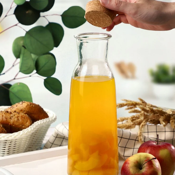KADAX Karaffe Glas Wasserkrug 1000 ml 1 Liter Wasser Wein Getränke Stopfen – Bild 4