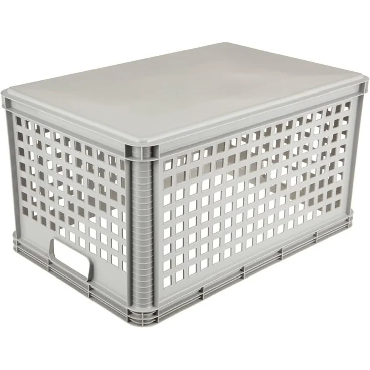 keeeper Transportkorb-Set 3-teilig, Stapelbar, Polypropylen, 3x64 l, Robert, Hellgrau – Bild 4