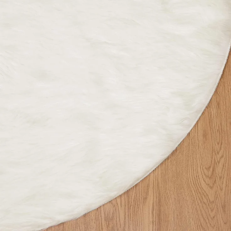 vidaXL Kunstschaffell Teppich Tafalla Weiß Ø 200 cm Polyester 42021473 – Bild 7
