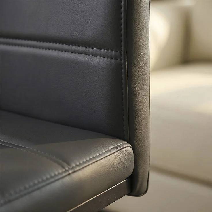 Esstisch-Set Fenaro Schwarz/Weiß 120 x 80 cm mit 4 Esszimmerstühlen, Schwarz Vicco – Bild 5
