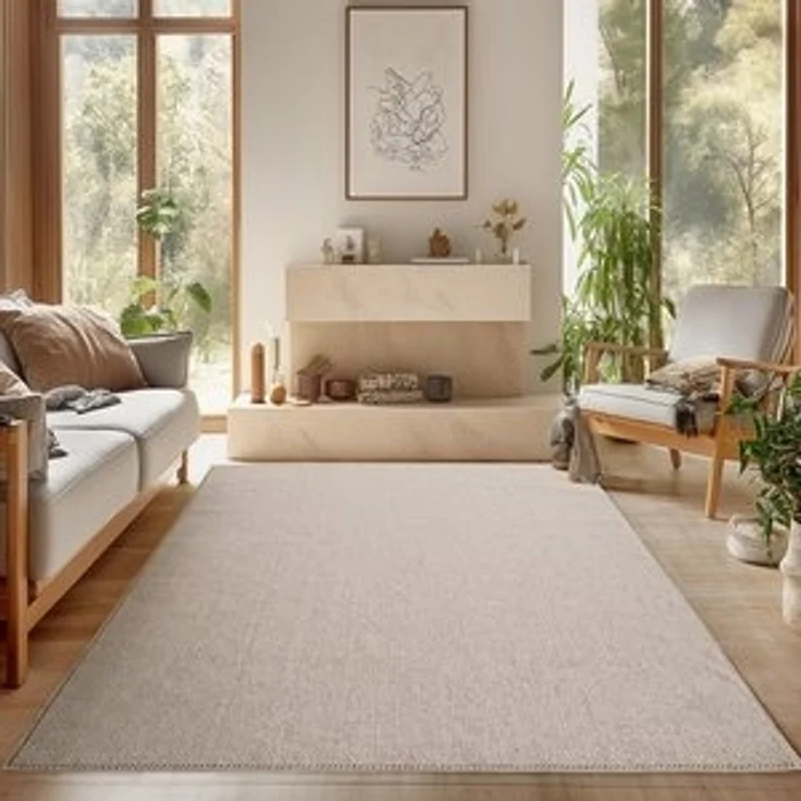 SIMPEX24 Designteppich Einfarbig Boucle Loop, Rechteckig, Höhe: 7 mm, Teppich Wohnzimmer, Schlafzimmer, Gästezimmer – Bild 6
