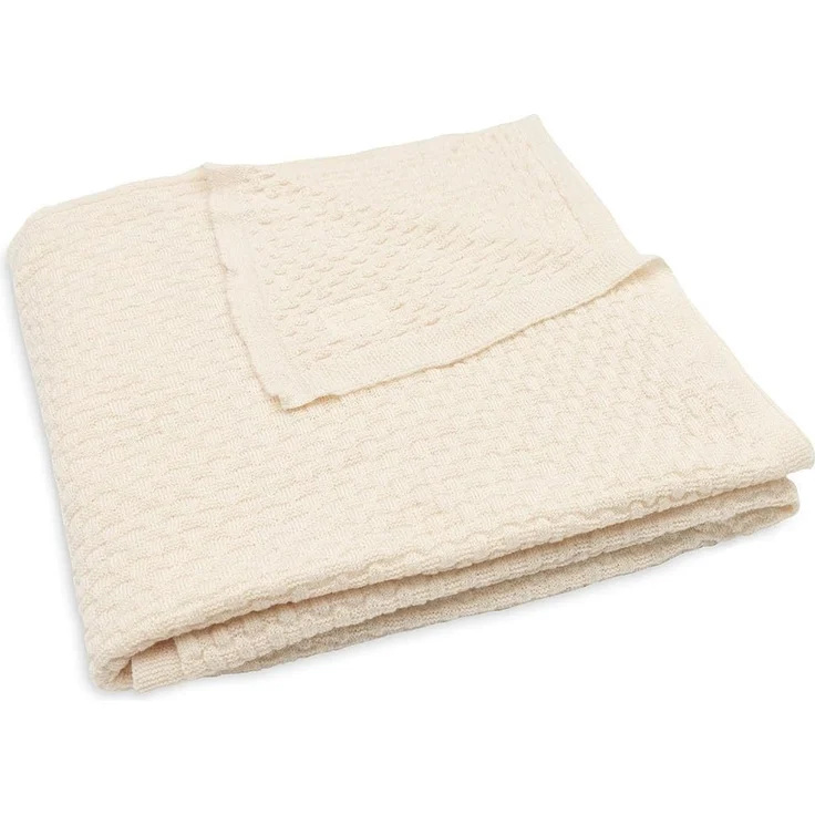 Jollein 516-522-67080 Kinderdecke Strick Merinowolle Oatmeal beige (100x150 cm) – Bild 1