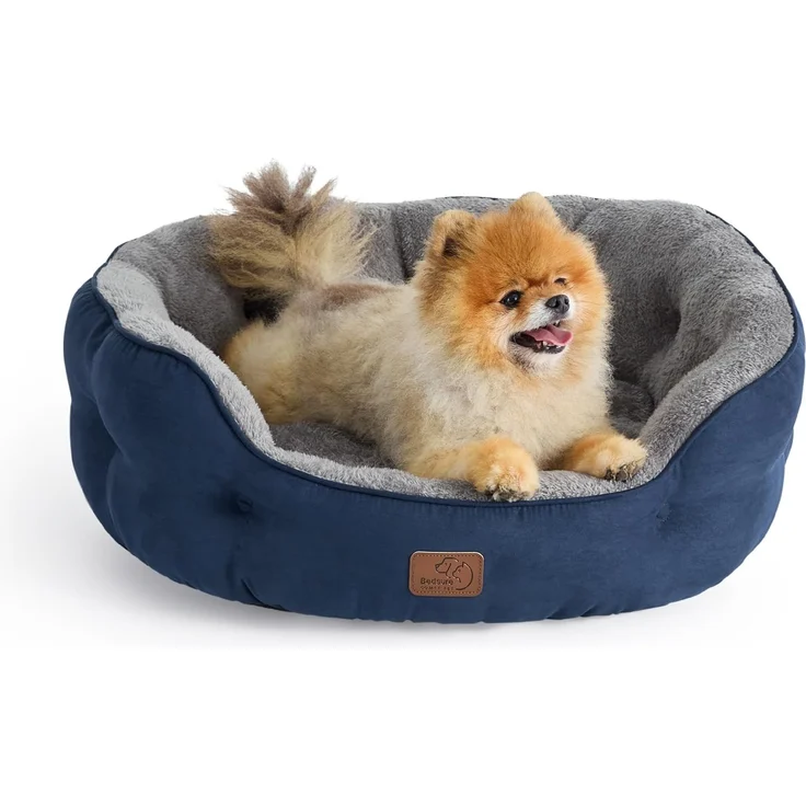 BEDSURE Katzenbett waschbar Katzen Bettchen - 63 x 53 x 20 cm Katzen Bett mit Zweiseitig Innenkissen Katzenschlafplatz für Katzen oder kleine Hunde, Navyblau – Bild 2