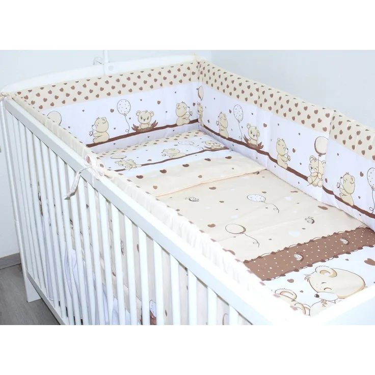 Primawela Babybettwäsche Baby Kinder Bettset- 3 teiliges mit 420 Nestchen Bettwäsche, 5 teilig