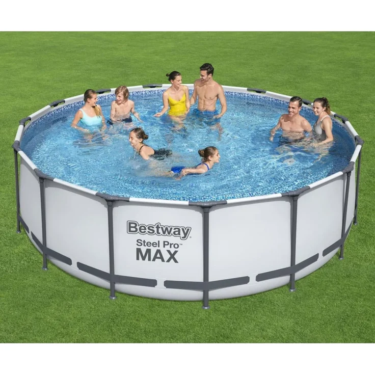 Bestway Steel Pro MAX Rahmenpool Komplettset Rund, 
Ø 450 x 122 cm – Bild 1