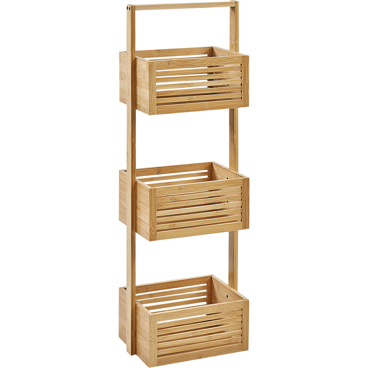 Badregal Bambusholz hellbraun 3 Fächer WAVERLY