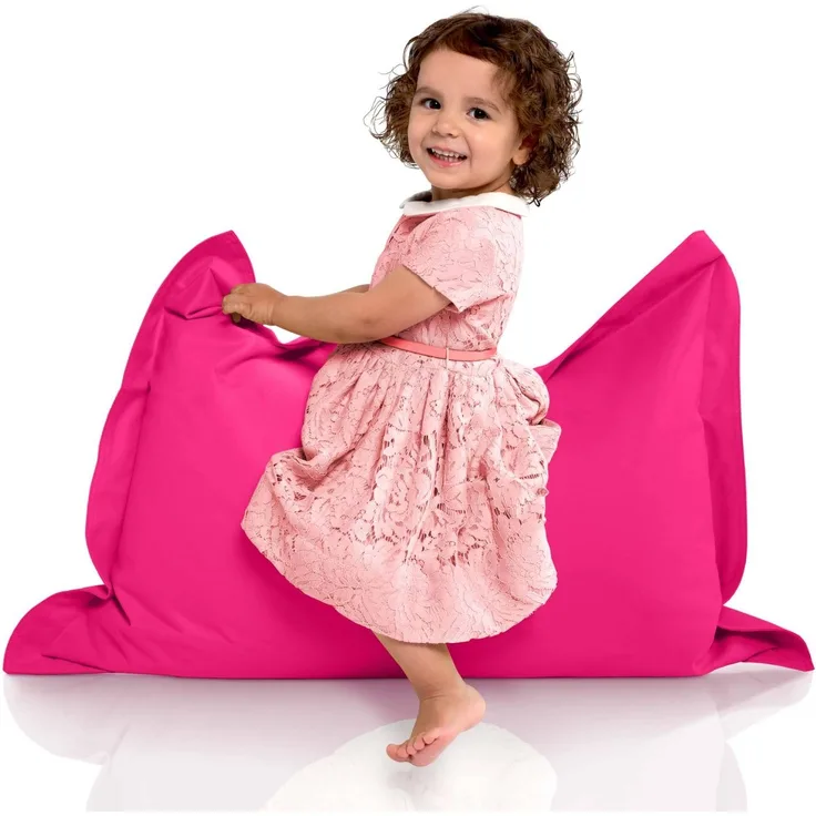 Green Bean® Kinder-Sitzsack 70x100cm & 70 Liter EPS-Perlen Füllung - Indoor & Outdoor Bean Bag Sitzkissen - Pink