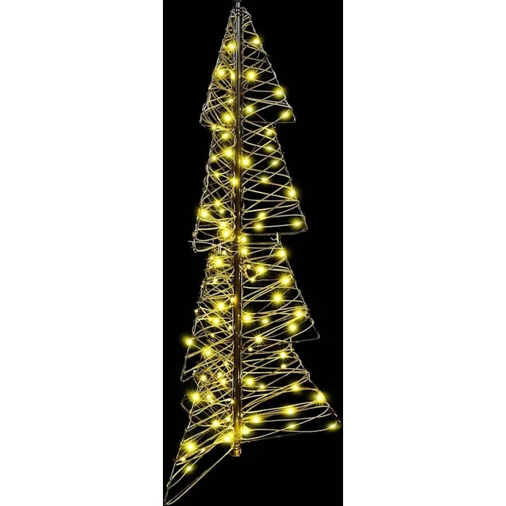vidaXL Weihnachtsbaum Warmes Weiß 120 cm Rattan 100 LEDs 42019220 – Bild 5