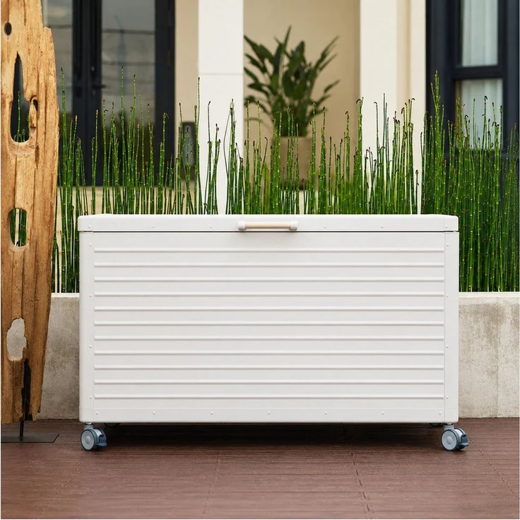 Mirador Auflagenbox Gartenbox Aluminium Anthrazit Kissenbox fur Garten Balkon (Komplett-Set, 1-tlg), Rollbar, Haltegriffe, Gasdruckfedern – Bild 1