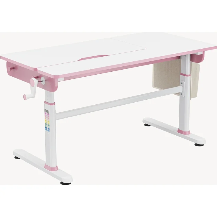 Höhenverstellbarer Kinderschreibtisch Kuosa 120x60 cm Pink/Weiß [en. casa] – Bild 6