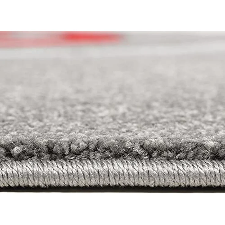 Vimoda Frisé-Teppich Konturenschnitt aus Hand, Rechteckig, Höhe: 13 mm, spiral zeichnung,dicht,dick,Wohnzimmer Teppich,Kurzflor,Rot – Bild 3