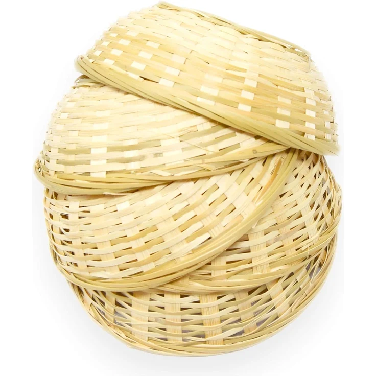 Lashuma Aufbewahrungskorb (Set, 5 St), Dekokörbchen Ø 20 cm, runde Bambuskörbe geflochten – Bild 3