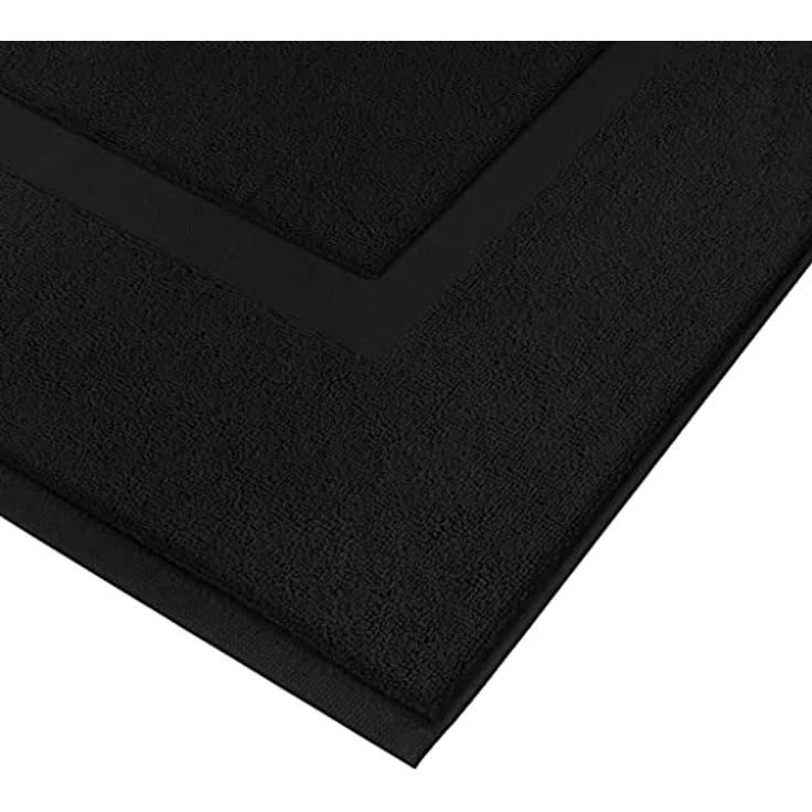 Utopia Towels Badteppich, Baumwolle, kein Badezimmerteppich, 53,3x86,4 cm, 100% ringgesponnene Baumwolle, sehr saugfähig und maschinenwaschbar, Schwarz, 2 Stück – Bild 5