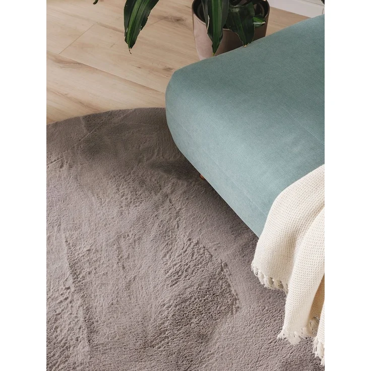 benuta Fellteppich Furry, rund, Höhe: 11 mm, Teppich Wohnzimmer, Esszimmer, Schlafzimmer, Flur, Weich, Rutschfest – Bild 2