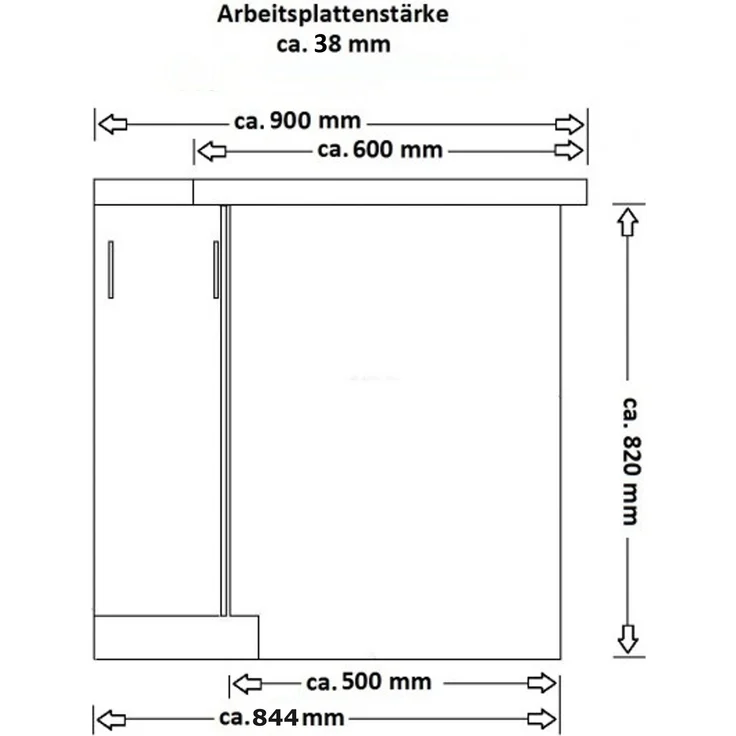 'Vigo' Eckküche Weiß Glanz/ Lancelot, 210x350 cm – Bild 7