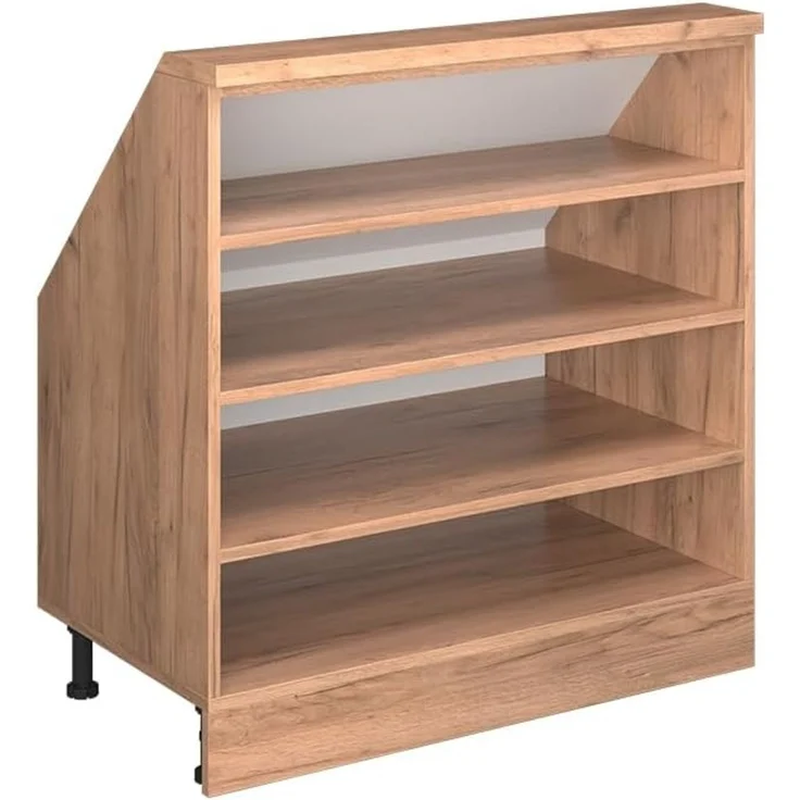Küchenschrank für Dachschrägen R-Line Goldkraft Eiche 80 cm mit 4 Fächern Vicco – Bild 1