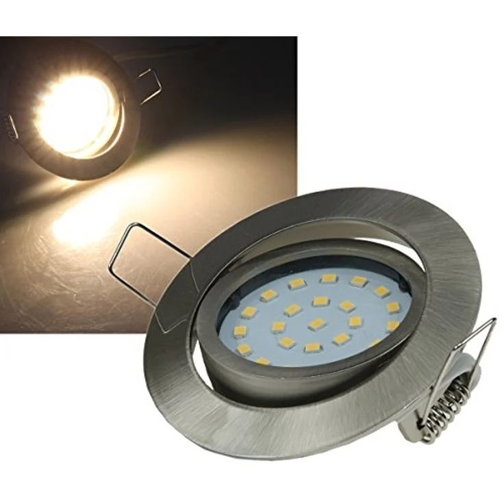 LED Einbauleuchte, 3W, 370lm, Ø71mm, Edelstahl, flach, schwenkbar – Bild 2