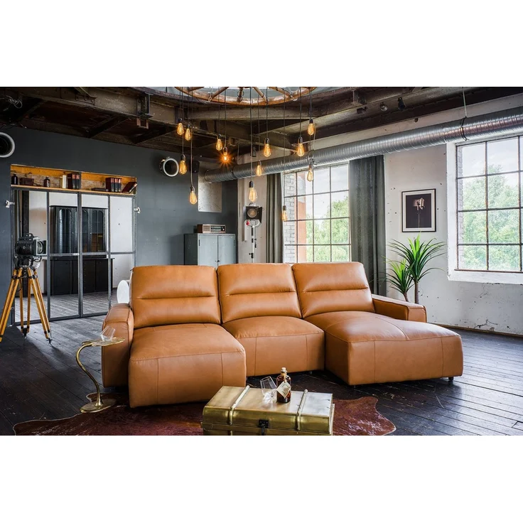 KAWOLA Big-Sofa DORI, Couch Leder motorischer Sitzvorzug verschiedene Farben 288x164 cm – Bild 2