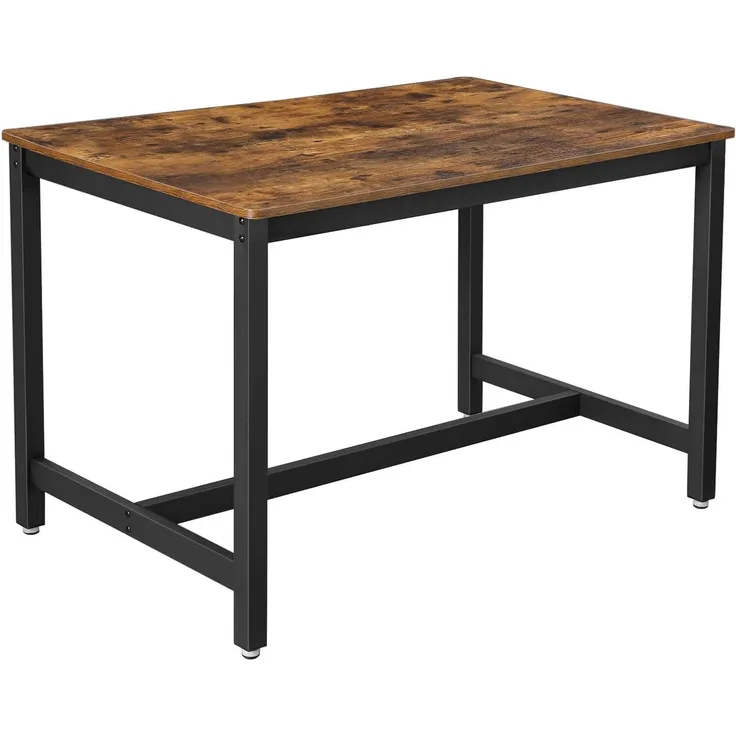 Vasagle Küchentisch für 4 Personen, Holzoptik, Dunkelbraun, 120x75x75cm