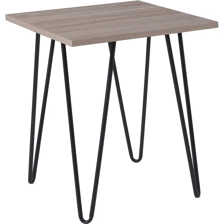 Flash Furniture Oak Park Collection Beistelltisch mit Holzmaserung und Metallbeinen, Treibholz