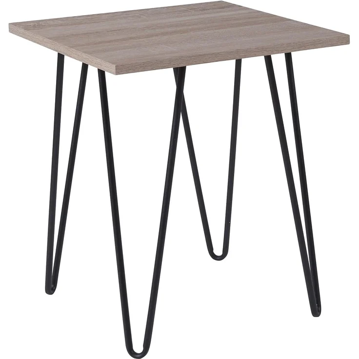 Flash Furniture Oak Park Collection Beistelltisch mit Holzmaserung und Metallbeinen, Treibholz – Bild 1