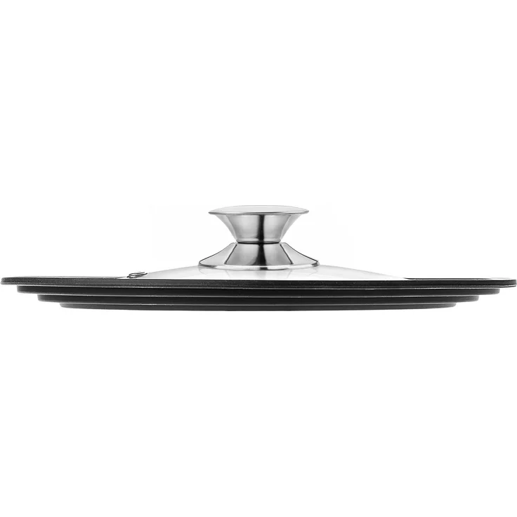 KADAX Universaldeckel 24/26/28 cm, Universal Deckel für Töpfe & Pfannen, Pfannendeckel, Glasdeckel mit Silikonrand und Dampfloch, Topfdeckel (Silber) – Bild 9