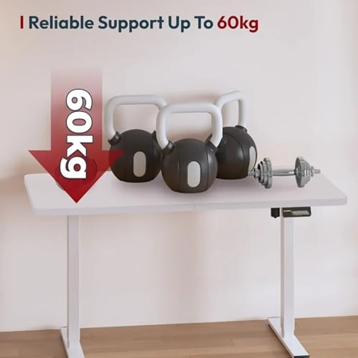 SANODESK Höhenverstellbarer Schreibtisch 120x60 cm Schreibtisch Höhenverstellbar Elektrisch Ergonomischer Steh-Sitz Tisch Computertisch für Heimbüro Homeoffice(weiß) – Bild 4