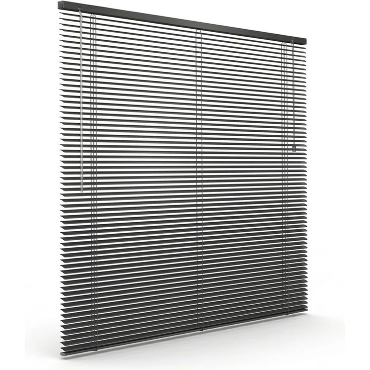 Victoria M. Jalousie Aluminium Jalousie, 40 x 130 cm, schwarz matt, mit Bohrenohne Bohren, freihängend, Sicht- Licht- und Blendschutz, inkl. Klemmclips – Bild 2