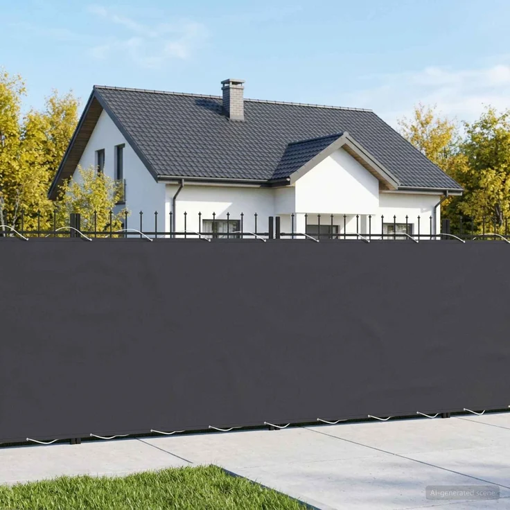 vidaXL Balkon-Sichtschutz 1,5 x 15 m Stoff mit PU-Beschichtung Schwarz 42036778 – Bild 3