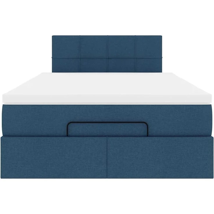 vidaXL Ottoman-Bett mit Matratze Blau 120x200 cm Stoff 3311455 – Bild 5