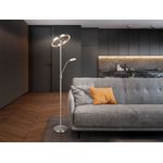 LED Stehlampe WILLIS Silber mit Leselampe, dimmbar & 3 Lichtfarben, 180cm groß