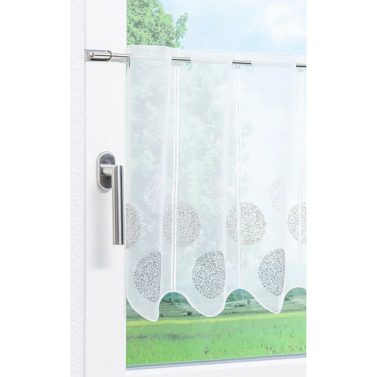 Scheibengardine Lysel - Kringel Muster (Bx H) 176cm * 45cm Braun/grau-braun – Bild 4