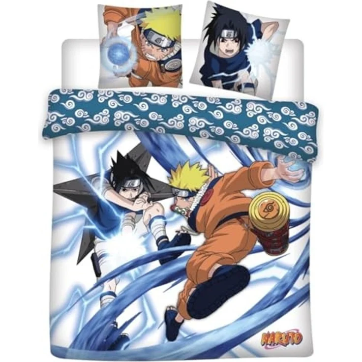 Naruto 3-teiliges Bettwäsche-Set – Decken- und Kissenbezug 240x220 + 65x65 cm aus Polycotton – Bild 2