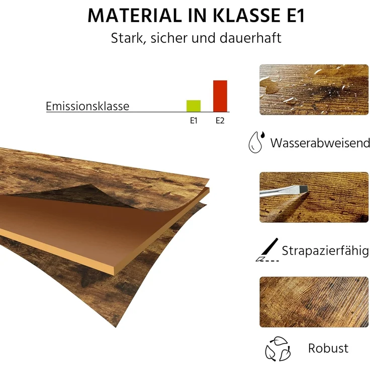 Yaheetech Vintage Telefontisch, Beistelltisch mit 3 Ablagen, Kleiner Nachttisch, Sofatisch, 40 x 30 x 74,5 cm, Metallgestell, ideal für Wohnzimmer Schlafzimmer Büro – Bild 4