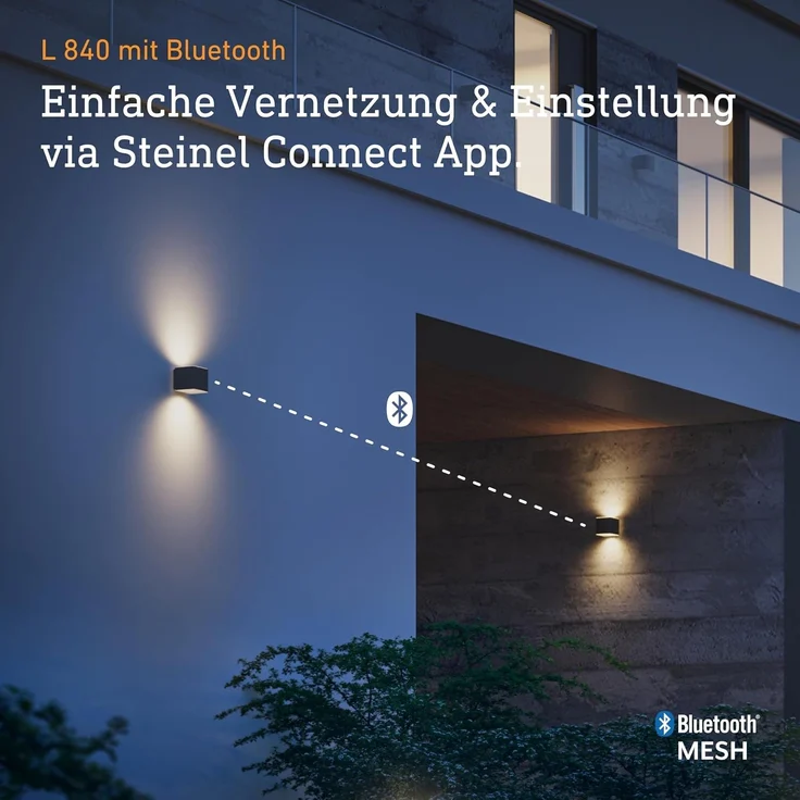 STEINEL LED-Außenwandleuchte L 840 C, 9,1 W, Bluetooth, Einstellbar via App, UV-beständiger Kunststoff, Warmweiß, Anthrazit – Bild 7