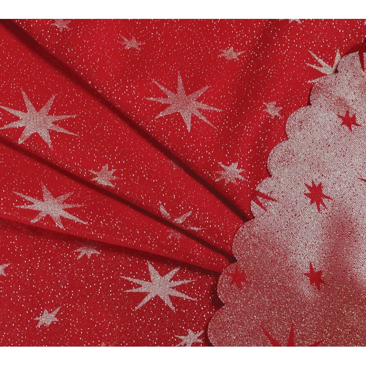 Stoffschmiede Tischdecke Weihnachten Sterne - Lurex Glanz - Versch. Größen & Farben, Lurex Glanz – Bild 2