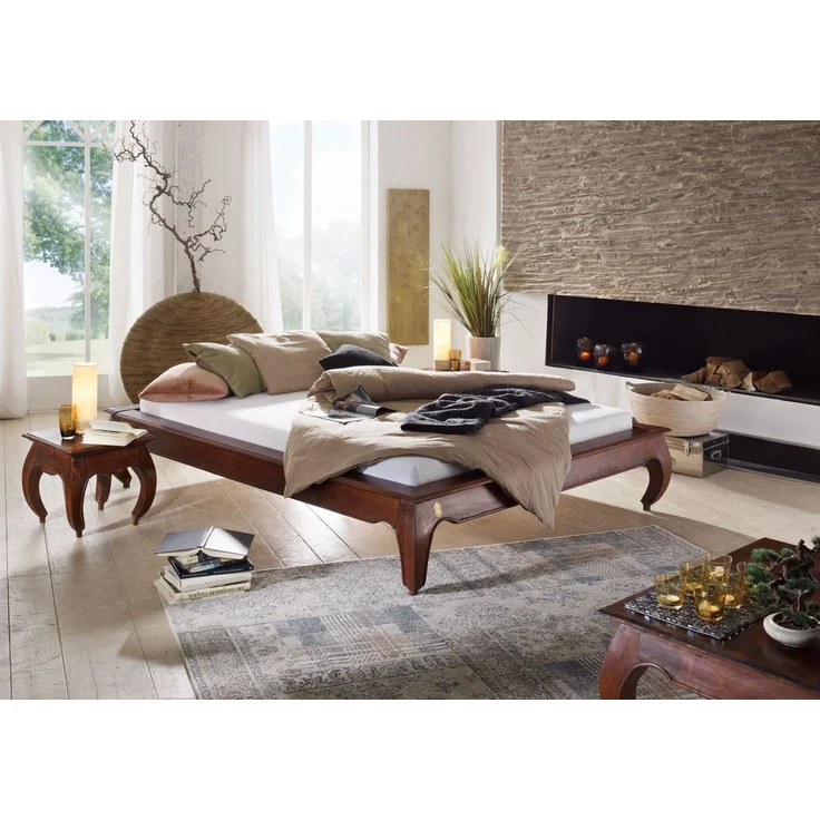 Bett Akazie 200x200x42 nougat lackiert OPIUM #265 – Bild 6