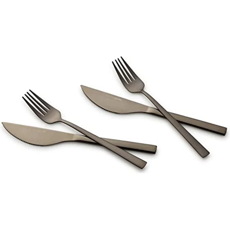 Echtwerk Pizzabesteck, Schwarz, 8-teiliges Set mit ergonomischem Griff, rostfrei und lebensmittelecht, 23 cm – Bild 3