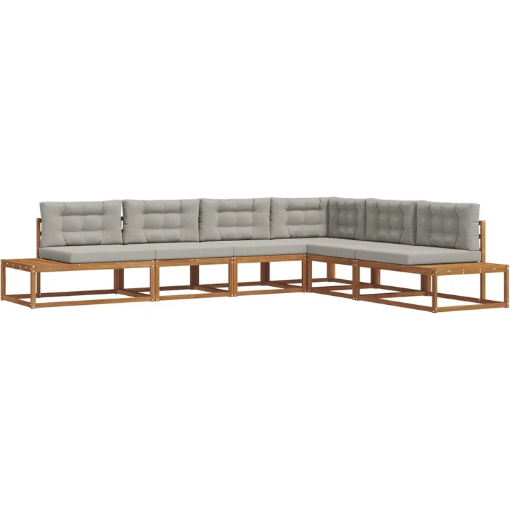 vidaXL Outdoor-Sofagarnitur 6 stk. Natur und Hellgrau 3368144 – Bild 2