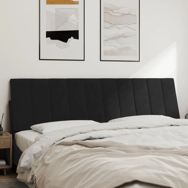 vidaXL Kopfteil-Kissen Schwarz 180 cm Samt – Bild 8