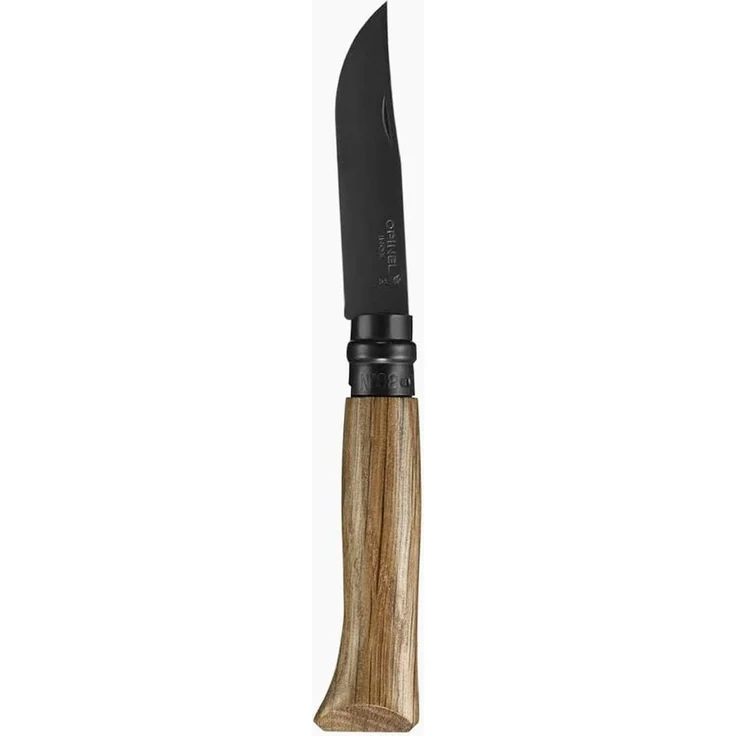Opinel Tradition Luxury N°08 - Klappmesser - 8.5 cm - mattschwarze Klinge, gelbbraun mit gleichmäßig marmoriertem Griff – Bild 4